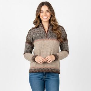 Intiwara knit sweater alpaca wool fabric size large